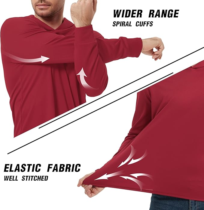ProtectX High Visibility Sun Protection Lightweight Long Sleeve Hoodie, UPF 50+ Quick-Dry, SPF UV Shirt, Active Wear