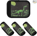 4 PC Luggage Handle Wrap Luggage Handle Covers Tags for Suitcase Bags Travel Luggage Handle Identifier Gripper Green Retro Dinosaur