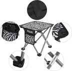 Roptat Camping Stool,Portable Folding Compact Lightweight Stool Seat for Camping Fishing Hiking Gardening Outdoor Walking Backpacking Travelling and Beach with Carry Bag (Zebra)