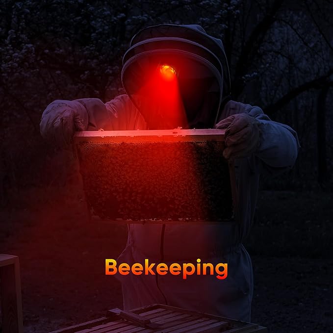 WINDFIRE Red Light Headlamp, Rechargeable Red Hunting Lights Headlight with 3 Lighting Modes, Zoomable, IPX4 Water Resistance Red Coyote Predator Light for Astronomy, Stargazing, Night Observation