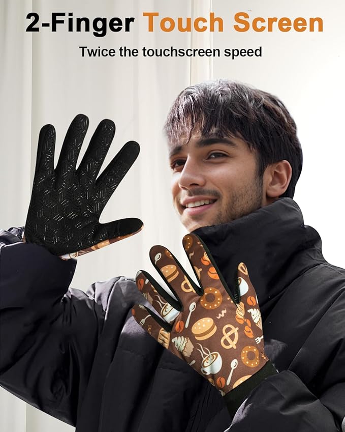 RIGWARL Upgraded Plush Gloves for Cold Weather, Women Men Winter Gloves for Late Fall and Early Winter, Warm Running Gifts