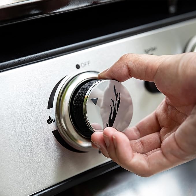 Royal Gourmet PD2301S 3-Burner Tabletop Propane Gas Griddle with Hard Cover, 24 Inch Portable Griddle for Outdoor Cooking While Camping or Tailgating, Silver & Black