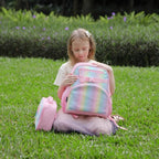 FlowFly Kids Backpack for Toddler Boys Girls, Simple Lightweight Bookbag for Daycare Kindergarten Elementary School Travel, Small Modern Bag (Large), Pink