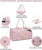 Women Weekender Travel Duffle Bag: Initial Duffel Overnight Bags with Shoe Compartment Large Carry on Tote with Toiletry Bag Weekend Traveling Yoga Gym Hospital Bag for Women with Wet Pocket Letter A