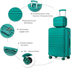 Kono Carry On Luggage Set Lightweight Airline Approved Carry On Suitcase with TSA Lock Spinner Wheels Durable Luggage Hardside Turquoise