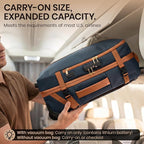 Fanwoli Rolling Vacuum Backpack Travel with One-Button Compression, Expandable Carry-On Suitcase Luggage, Approved TSA Lock & Water-Proof Laptop Compartment for Outdoor/Family/Business Trips