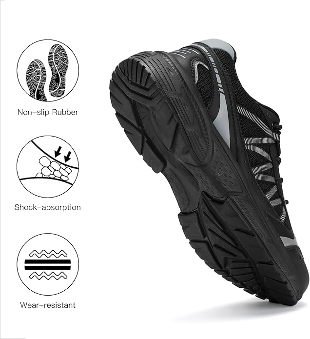 Kricely Men's Trail Running Shoes Non Slip Hiking Shoes Tennis Shoes Fashion Sneakers Workout Footwear
