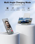 Fast Wireless Charger, NANAMI Qi Certified Wireless Charging Stand Compatible iPhone 17/17 Air/16/16 Plus/15/14/13/12, Desktop Charger for Samsung Galaxy S25/S24/S23/S22/S21 and Qi-Enabled Phone