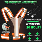LED Reflective Vest Running Gear, 5 Colors Lights Up Running Vest for Night Walking Cycling Jogging, Adjustable Size for Men Women Kids, Rechargeable and High Visible