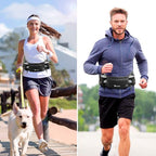 Number-one Running Belt with Water Bottles(2 x 175ML), Hydration Belt Waterproof Waist Pack Bag Fits iPhones Adjustable Sports Waist Pouch for Marathon Running Hiking Cycling