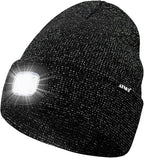 ATNKE LED Lighted Beanie Hat,USB Rechargeable 4 LED Running Headlamp Bright Cap with The Light Gifts for Men and Women
