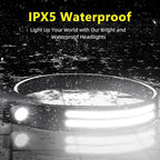 LED Headlamp Rechargeable 6PCS - 230° COB Super Bright Head Lights for Forehead, Hard hat Light for Adults, USB C Headband Flashlight for Work, Hiking, Running, Camping Essentials Gear