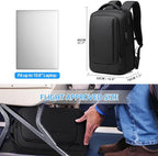 FENRUIEN 15.6 Inch Laptop Backpack, Slim Business Backpack with USB Charging Port, Water Resistant Computer Backpack for Work/Travel, Black