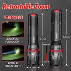 HAUSBELL LED A100 Flashlight Bright, Zoomable Tactical Flashlights Flash Light with High Lumens and Five Modes for Emergency and Outdoor Use Camping Accessories, 4 Pack
