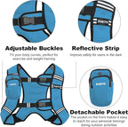 Weighted Vest, 6lb/8lb/12lb/16lb/20lb/25lb/30lb Weight Vest with Reflective Stripe, Weighted Vest for Men Women Workout Equipment for Strength Training, Running, Jogging, Fitness, Weight Loss