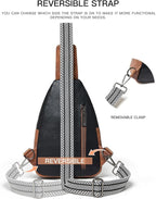 7L Sling Bag For Women Faux Leather Anti Theft Small Casual Daypack Backpack Fanny Pack Crossbody Chest Bags Purse Waterproof