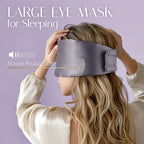 Silk Sleep Mask Soft Pressureless: 100% Mulberry Silk for Eye Skin Anti Wrinkles, Large Size for Total Blackout, Adjustable Wide Velcro Ear Cover, Charcoal