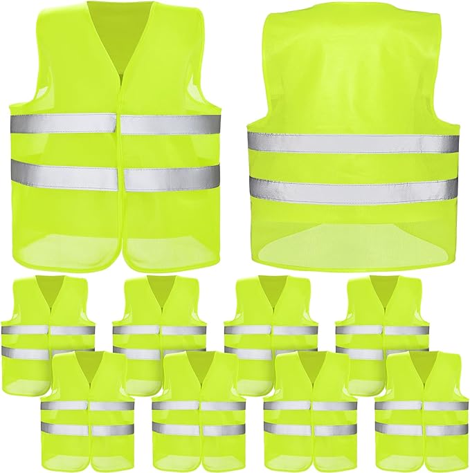 JaGely High Visibility Safety Vest Bulk Reflective Mesh Security Vest for Men Women Work Cycling Runner Neon