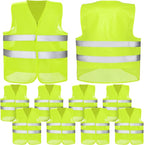 JaGely High Visibility Safety Vest Bulk Reflective Mesh Security Vest for Men Women Work Cycling Runner Neon