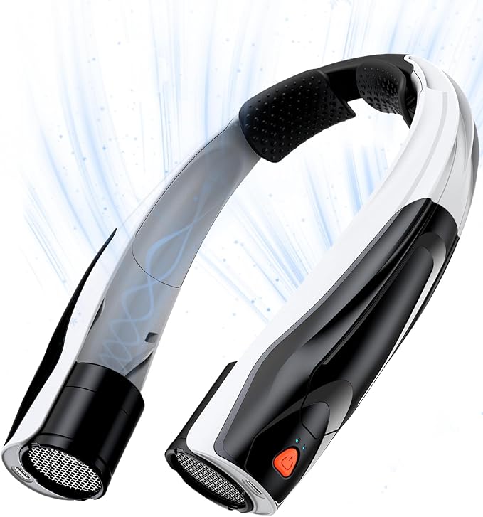 Portable Neck Fan Rechargeable: Free Hands Extra-long Battery Life 6000mAh Strong Air Volume Fast Cooling for Outdoor Enthusiasts - Travel Hiking Climbing (Black)