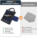 APEXUP Microfiber Travel Towel, Ultra Absorbent Quick Dry Towels, Lightweight Gym Sports Camping Towel for Workout, Yoga, Beach, Shower, Swimming (24"×12", Navy Blue)