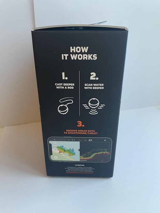 Deeper PRO+ 2 Sonar - Portable Fish Finder and Depth Finder for Kayaks, Boats and Ice Fishing with GPS Enabled | Castable Deeper Sonar with Free User Friendly App