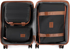 Kono Luggage Set 4 Piece Carry On Hardside Luggage with TSA Lock Spinner Wheels Carry On Suitcase Apricot Black