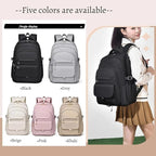 Backpack for Girls, Solid-Color School Backpack for Boys Kids, Aesthetic Girls Bookbag for Elementary School Travel Daypack,Beige
