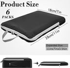 Hosuly 6 Pcs 17.3 x 12.6'' Compression Packing Cube Bag Extra Large Travel Expandable Space Saving Organizers XL for Luggage Storage(Black)