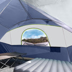 UNP Camping Tent 8/9 Person, Family Camping Tent, 5 Large Ventilation Mesh Windows, 14'x14'x78 inches Tall with Dividers Curtain for 2 Room