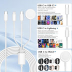 Upgraded Apple Watch Charger, 3 in 1 Magnetic iWatch Charger to USB C Cable 3ft with USB C Block for iWatch Series Ultra 3/2/SE 3/11/10/9/8/7/6/5/4/iPhone17 15 16 Pro Max/14/13/12/11