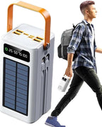 High-Capacity Solar Battery Banks, 120W External Power Packs, 50000mAh Survival Gear, Built-in Cable Chargers, Multi-Output Portable Stations