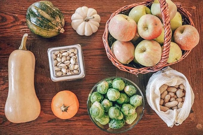 Reusable Onion Storage Bags - Organic Cotton Mesh Onion Bags with Drawstring - Washable Onion Holder Storage - Net Onion Keeper Sacks - Perfect Potato Storage Bags - Root Vegetable Sacks (3 X-Large)