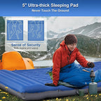 Camping Sleeping Pad, Extra Thick 5 Inch Camping Mat with Pillow Built-in Foot Pump Inflatable Sleeping Pads Compact for Camping Backpacking Hiking Traveling Tent