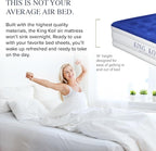 King Koil Luxury Pillow Top Plush Queen Air Mattress with Built-in High-Speed Pump Best for Home, Camping, Guests, 16" Queen Size Double Airbed Adjustable Blow Up Mattress, Waterproof, 1-Year Warranty