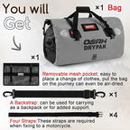 Waterproof Duffel Bag - Motorcycle Dry Bag Tail Bag with Large Storage Space, Waterproof Luggage Duffle Bags with Outer Mesh Zipper Pocket for Camping, Kayaking, Fishing & Traveling