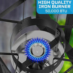 50,000 BTU High-Pressure Propane Burner - Adjustable Single Burner Propane Stove with CSA Certified 10PSI Regulator for Outdoor Camping, Backyard Cookouts, Tailgating, Fishing, and Hunting