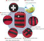 Carlebben EMT Pouch MOLLE Ifak Pouch Tactical MOLLE Medical First Aid Kit Utility Pouch (with Medical Supplies Red)