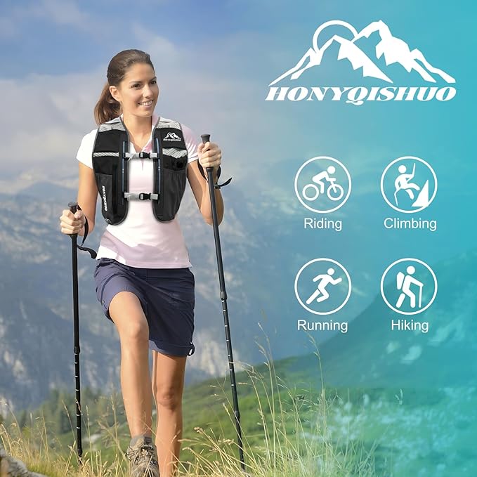 Hydration Vest Pack Backpack, Running Vest for Women Men Adjustable Chest Straps Running Hydration Vest for Trail Hiking