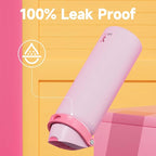 32 oz Insulated Water Bottle for Sports: Meoky Stainless Steel Water Bottle with 2-in-1 Straw and Spout Lid - Leak Proof, Cold for 24 Hours, Protective Silicone Base, BPA-Free for Women Gym, Blush