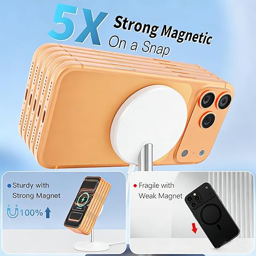 Magnetic Wireless Charging iPhone Stand,Qi2.2 Certified 25W Fast Mag-Safe Charging Stand Station Apple Magnet Wireless Charger with Plug for iPhone 17/17 Pro/Air/16/15/14/13/12 Series,AirPods Pro 3/4