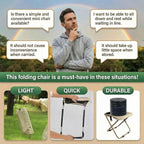 COMELY Fishing Chair Stool Portable: Ergonomic Curved Seat for Long Comfort, 700g Ultralight Backpacking Chair, 3s Set Up 4 Anti-Sink Feet, 600D Oxford Waterproof 270 Lbs for Outside Fishing Events.