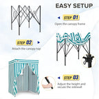 EAGLE PEAK Flex Compact 5x5 Pop-up Canopy Changing Room, Portable Privacy Dressing Room for Indoor Fashion Photoshoots, Camping, or Pool, White/Light Blue