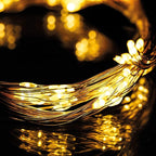 2 Pack Solar Watering Can String Lights Replacement Top - Round Solar Panel Outdoor Waterproof 32 Ft LED Copper Wire Hanging Lanterns Solar Lantern Battery Box Replacement Accessories(Warm/Cold)