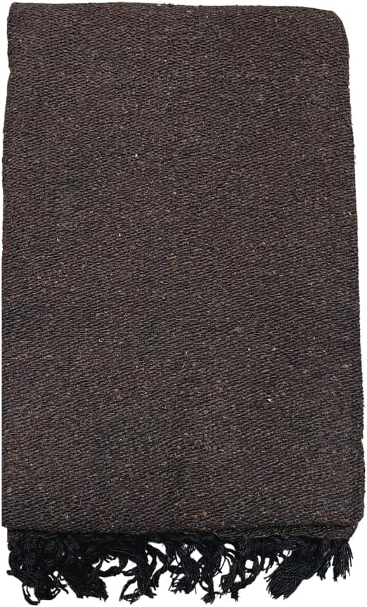 Open Road Goods Solid Color Mexican Yoga Blanket – Large Handwoven Throw for Yoga, Beach, Camping or Home – Soft and Durable Cotton Blend