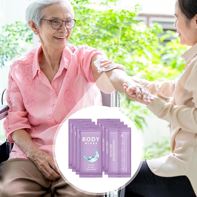 Treela 300 Pcs Bulk Deodorant Large Body Wipes Individually Wrapped Wet Wipes Travel Size for Adults Shower for Homeless Supplies Hygiene Personal Cleansing for Hiking Gym(7.09" X 9.84",Purple)