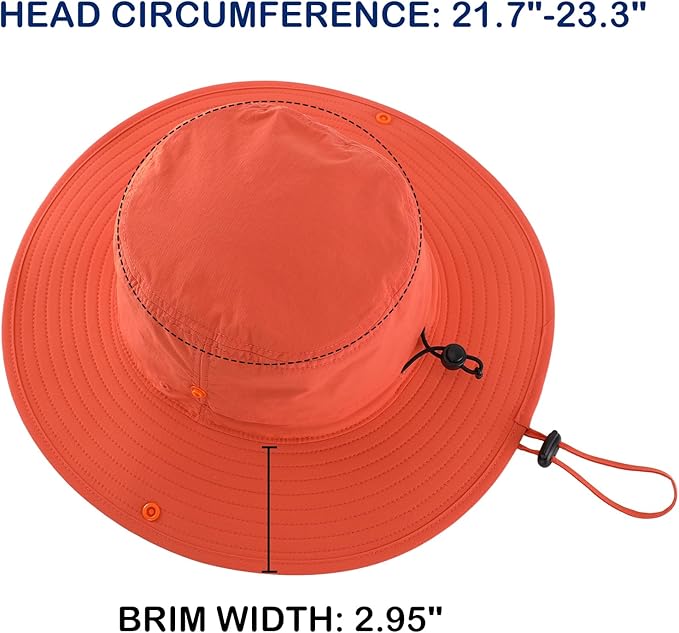 Connectyle Sun Hat for Men Women Outdoor UV Protection Safari Hat for Fishing Hiking Gardening Breathable Cowboy Hat UPF50