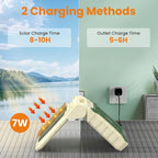 KITWLEMEN 10.2 Inch Solar Camping Fan with Light- Rechargeable Battery Operated Fan, 38H Run Time, 3 Speed, 6H Timer, SOS Signal, Portable Desk Fan for Camping Fishing RV Trips Hurricane Power Outage