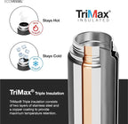 EcoVessel Stainless Steel Water Bottle with Insulated Dual Lid, Insulated Water Bottle with Strainer and Silicone Bottle Bumper, Coffee Mug (Winter Storm, 24 oz)