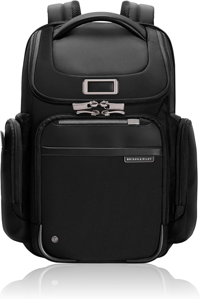 Briggs & Riley Medium Widemouth Backpack for Women & Men - Laptop Backpack, For Work & Travel, Lightweight & Durable, Padded Straps, Fits up to 15" Laptop - @work Collection, Black